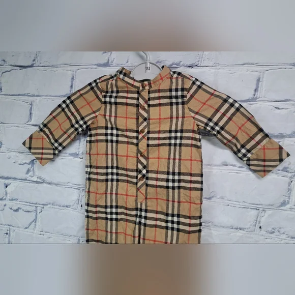 Burberry Baby One Piece Full Jumpsuit Bodysuit Iconic Nova Check Size 18M 65cm - Picture 5 of 12